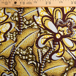 Tissu Wax Ocre Motif Marron - Maison Klem