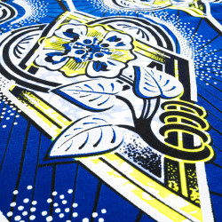 Tissu Wax Graphique Feuille Jaune - Maison Klem