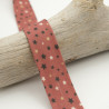 25MM Printed Bias Tape with Stars on Brick Background