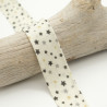 25MM Printed Bias Tape Stars Beige Background