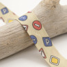 25MM Printed Bias Tape, Beige Background