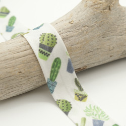 25MM Green Cactus Printed Bias Tape