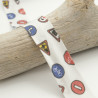 25MM Printed Bias Tape Traffic White Background