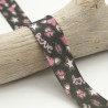 25MM Kiss Love Black Printed Bias Tape