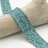 Biais Imprimé 25MM Feuillage Bleu Canard - Maison Klem