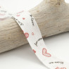 Biais Imprimé 25MM I Love You Blanc - Maison Klem