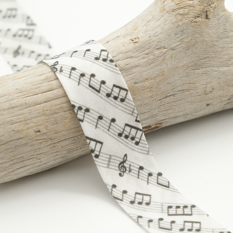 25MM Printed Bias Tape Music Notes