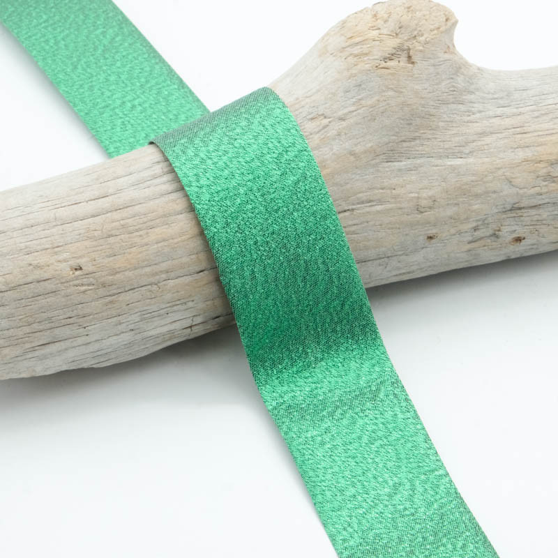 30mm Green Lamé Bias Tape