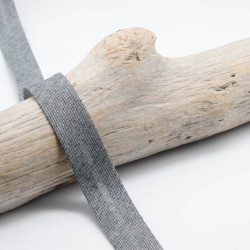 18mm Black Faded Denim Bias Tape