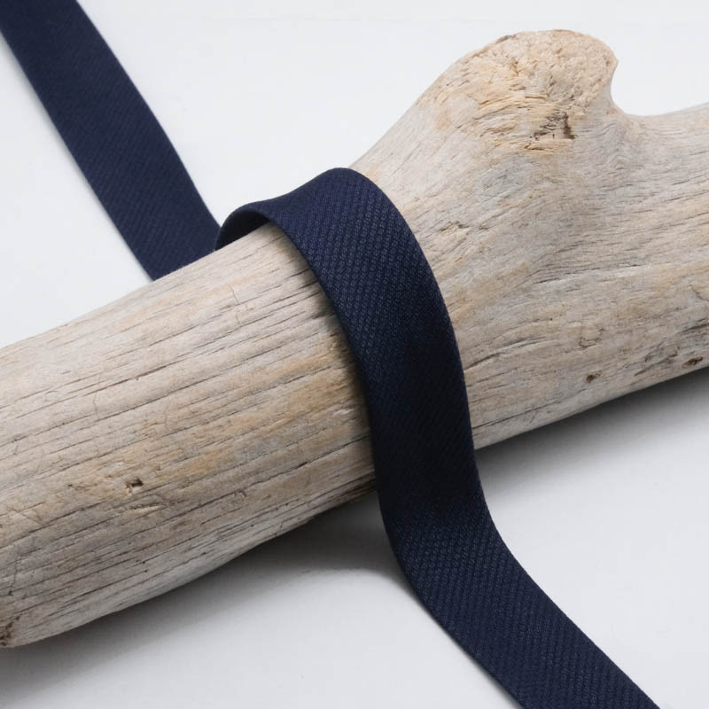 Biais Piqué 18mm Uni Bleu Marine - Maison Klem