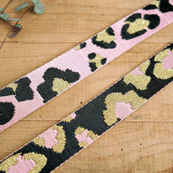 Sangle Motif Léopard Lurex Rose - Maison Klem