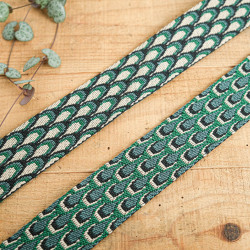 Sangle Motif Paon Vert - Maison Klem