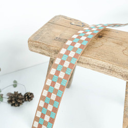 Sangle Quadrillage Coloré Marron - Maison Klem
