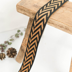 Sangle Chevrons Bicolore Noir - Maison Klem