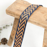 Sangle Chevrons Bicolore Bleu Marine - Maison Klem
