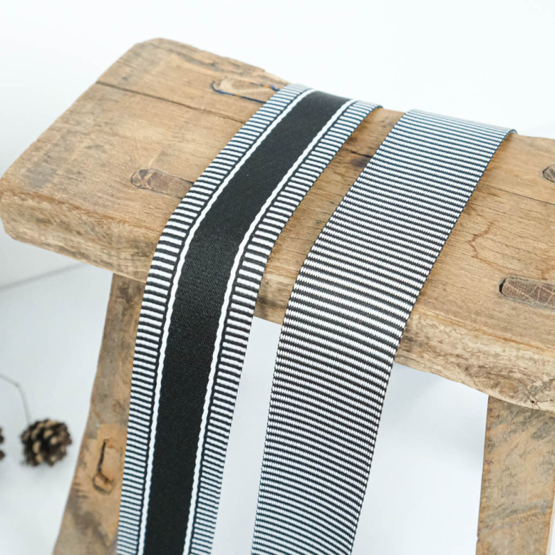 Sangle Rayures Bicolore Noir - Maison Klem