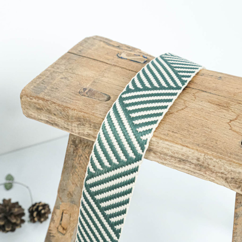Sangle Triangle Rayée Vert - Maison Klem