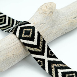 Sangle Losange Lurex Noir - Maison Klem