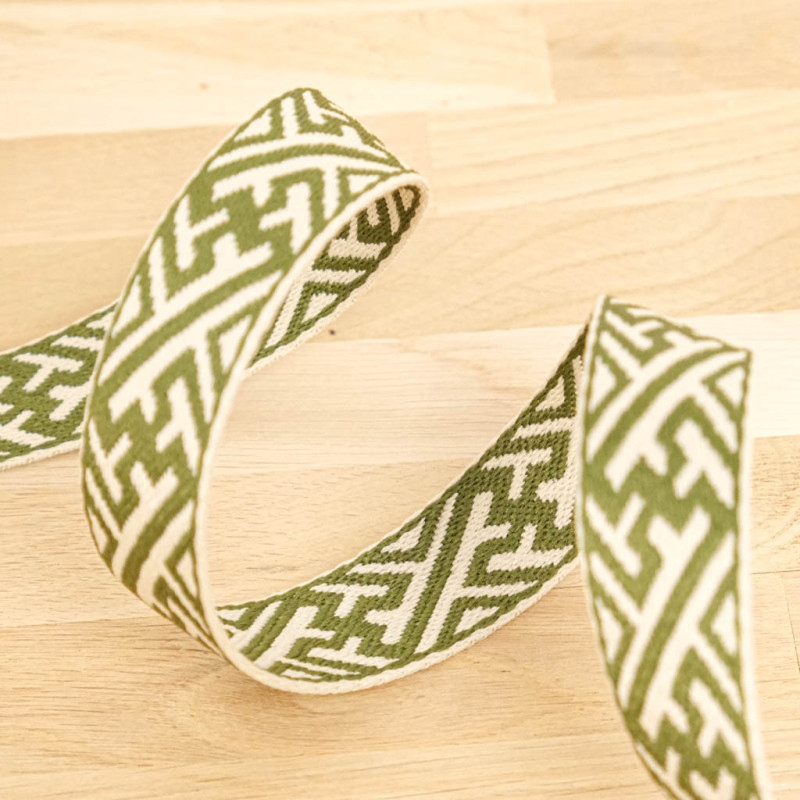 Sangle Géométrique Bicolore Kaki - Maison Klem