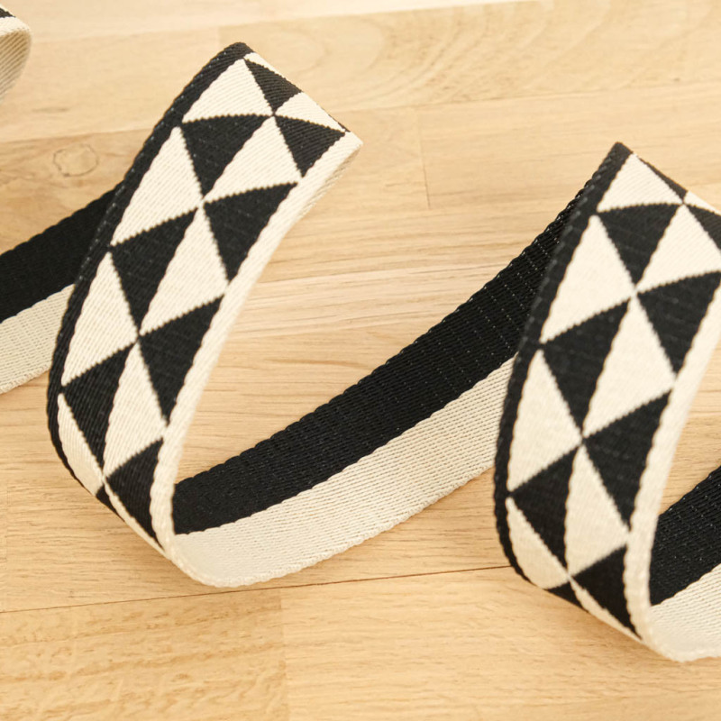 Sangle Géométrique Triangle Noir - Maison Klem