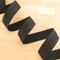 Sangle Chevrons Faux Unis Noir - Maison Klem