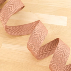 Sangle Chevrons Faux Unis Marsala - Maison Klem