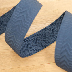 Sangle Chevrons Faux Unis Bleu Océan - Maison Klem