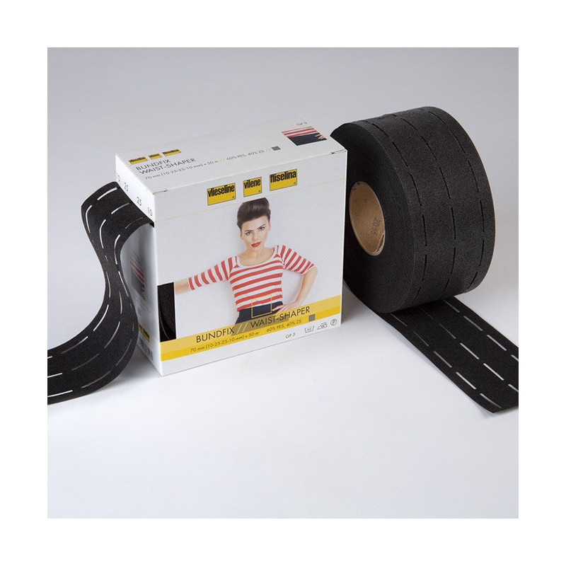 Vlieseline Perfobande Noir 7cm Bundfix 10/25/25/10 - Maison Klem