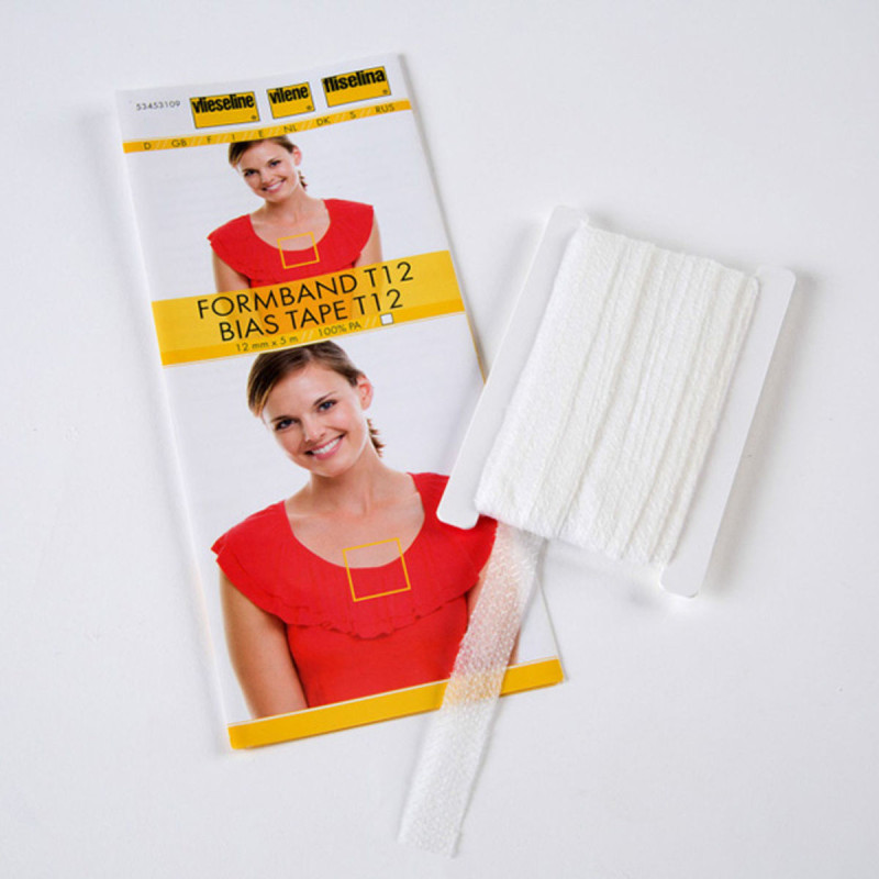 Vlieseline Stabilmanche Biais Thermocollant Blanc 12mm - Maison Klem