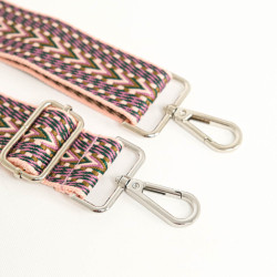 Bandoulière Ethnique Argent Rose - Maison Klem