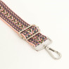Bandoulière Ethnique Argent Rose - Maison Klem