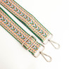 Bandoulière Ethnique Argent Vert - Maison Klem