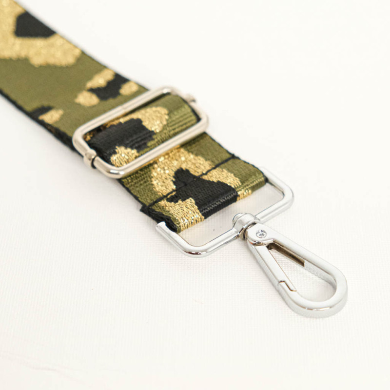 Bandoulière Motif Léopard Kaki - Maison Klem