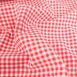 Tejido Vichy de cuadros pequeños - 280 cm - Rojo - Maison Klem