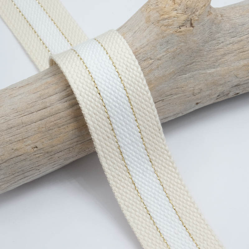 Sangle Coton Lurex Bicolore Blanc - Maison Klem