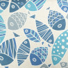 Toile de Coton Aspect Lin Poisson Bleu - Maison Klem