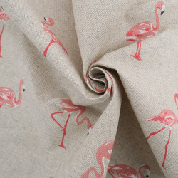 Toile de Coton Aspect Lin Flamant Rose - Maison Klem
