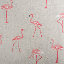 Toile de Coton Aspect Lin Flamant Rose - Maison Klem