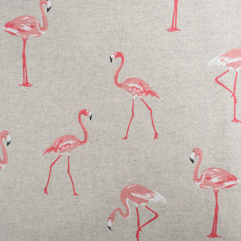 Toile de Coton Aspect Lin Flamant Rose - Maison Klem