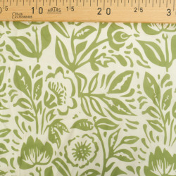 Popeline de Viscose Imprimée Boho Vert - Maison Klem