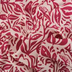 Popeline de Viscose Imprimée Boho Framboise - Maison Klem