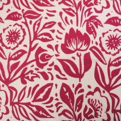 Popeline de Viscose Imprimée Boho Framboise - Maison Klem