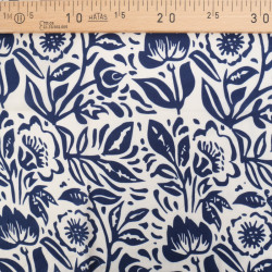 Popeline de Viscose Imprimée Tallia Prune - Maison Klem