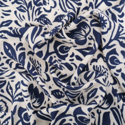 Popeline de Viscose Imprimée Tallia Prune - Maison Klem