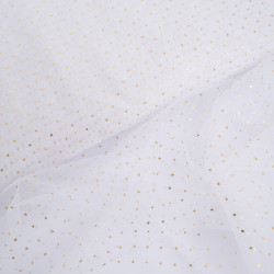 Tulle Souple Noir Petits Pois Lurex Or - Maison Klem