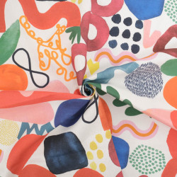 Bachette De Coton Motif Abstrait Multicolore - Maison Klem