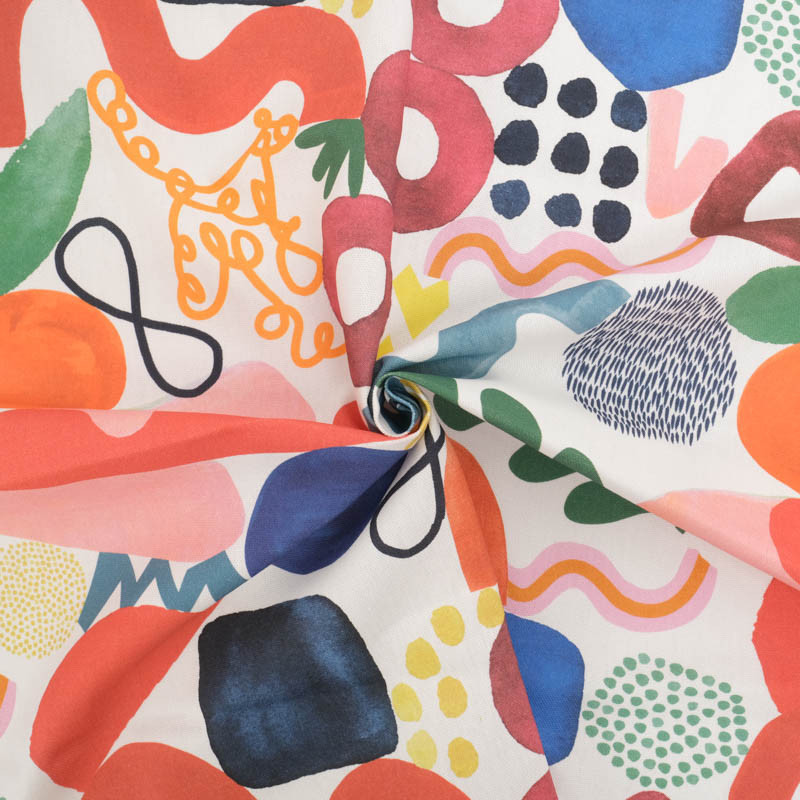 Bachette De Coton Motif Abstrait Multicolore - Maison Klem