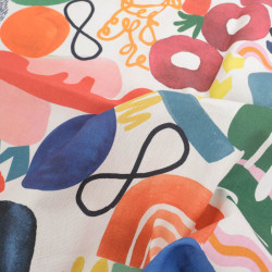 Bachette De Coton Motif Abstrait Multicolore - Maison Klem