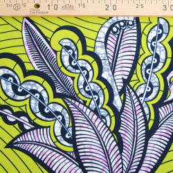 Tissu Wax Lurex Noir Et Jaune - Maison Klem