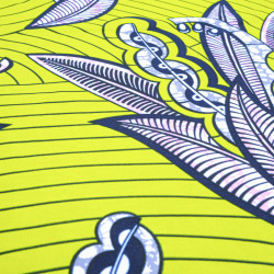 Tissu Wax Lurex Noir Et Jaune - Maison Klem